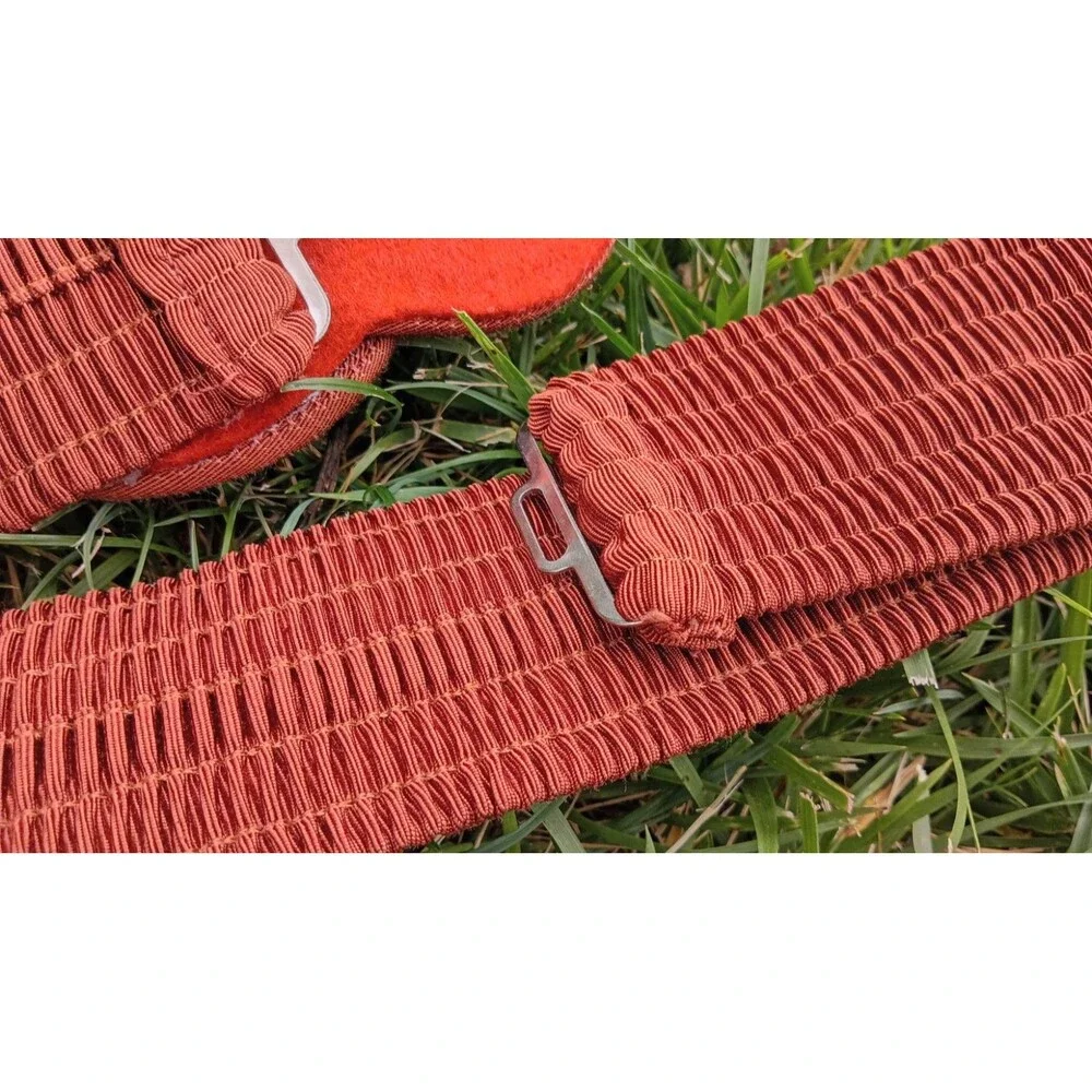 Vintage 1970s Rust Stretch Waist Belt Boho Mod Knot Buckle Wide Elastic Belt